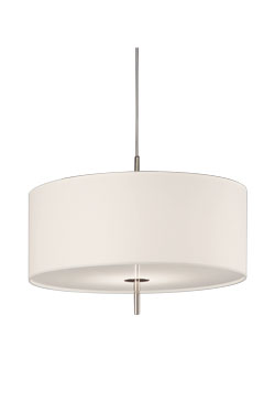 Suspension ronde et blanche en tissu - Suspension by Baulmann Leuchten