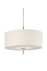 Suspension ronde et blanche en tissu - Suspension by Baulmann Leuchten