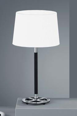 Black and white bedside lamp, chromed metal - Table lamps by Baulmann Leuchten