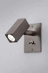 Bedside reading lamp with square head in dark bronze - Wall lights by Baulmann Leuchten