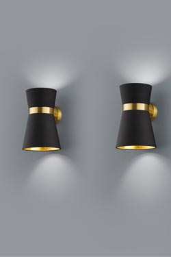 Black and golden wall lamp