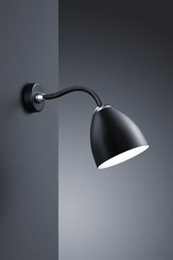 Black wall lamp with a flexible arm - Wall lights by Baulmann Leuchten