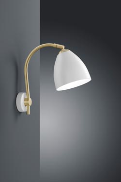 Wall lamp in white metal and satin brass - Wall lights by Baulmann Leuchten