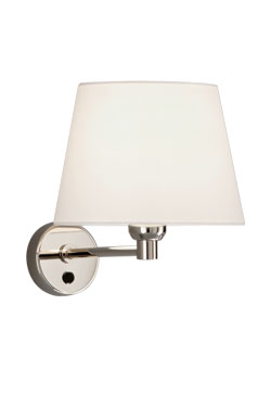 Small bedside lamp in polished nickel metal with switch - Wall lights by Baulmann Leuchten