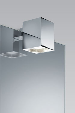 Clip E spot carré pour miroir de salle de bains  - Salle de bains by bpe:LICHT