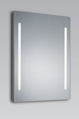 Look 2 Miroir lumineux à 2 bandes en cristal blanc dépoli 60x80cm - Salle de bains by bpe:LICHT