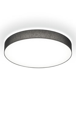 Plafonnier rond en Chintz noir et diffuseur blanc 40cm - Plafonnier by bpe:LICHT