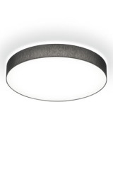 Plafonnier rond en Chintz noir et diffuseur blanc 40cm - Plafonnier by bpe:LICHT