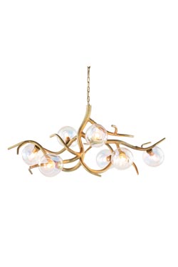 Ersa magical 7-light chandelier with iridescent glass bubbles