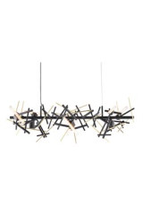 Linea black and gold long chandelier 6 lights - Chandeliers by Brand Von Egmond