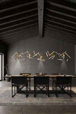 Linea golden chandelier 5 lights