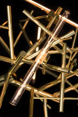 Linea chandelier in bright brass 7 lights