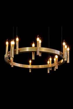 Shiro 18-light golden chandelier - Chandeliers by Brand Von Egmond