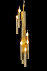 Shiro vertical gold chandelier 6 lights - Chandeliers by Brand Von Egmond