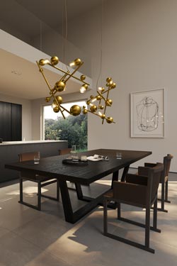 Galaxy suspension constellation laiton bruni 3 lumières