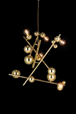 Lustre constellation en laiton 5 lumières Galaxy