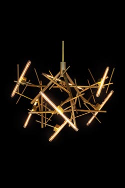 Lustre doré 7 lumières Linea - Lustre by Brand Von Egmond