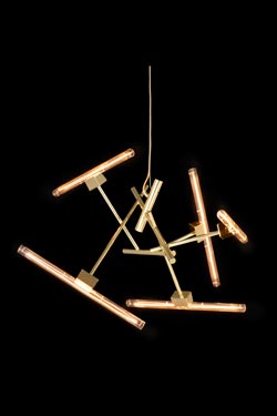 Lustre doré 5 lumières Linea 