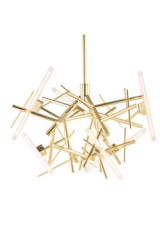 Lustre en laiton brillant 7 lumières Linea  - Lustre by Brand Von Egmond