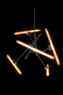 Lustre noir mat 5 lumières Linea 
