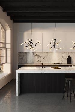Lustre noir mat 5 lumières Linea 