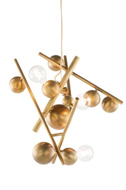 Galaxy constellation pendant light burnished brass 3 lights