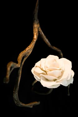 Orpheus plant pendant with white porcelain rose - Pendants by Brand Von Egmond