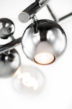 Suspension constellation argentée 2 lumières Galaxy