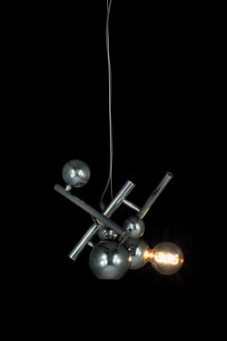 Suspension constellation argentée 2 lumières Galaxy