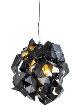 Suspension origami futuriste en inox poli