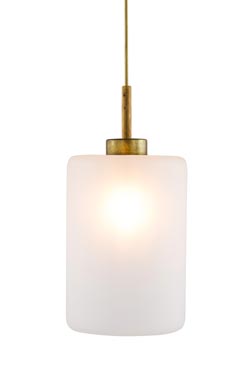 Suspension une lumière lanterne en verre blanc satiné Louise - Suspension by Brand Von Egmond
