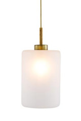 Suspension une lumière lanterne en verre blanc satiné Louise - Suspension by Brand Von Egmond