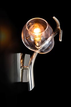 Esra wall lamp sculpture in glass and nickel