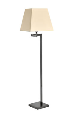 Articulated black patinated floor lamp, ivory shade LD59 - Floor lamps by Casadisagne