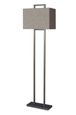 Patinated bronze floor lamp gray shades LD75 - Floor lamps by Casadisagne