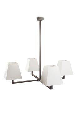 Grande suspension quatre branches en bronze patiné S18 - Suspension by Casadisagne
