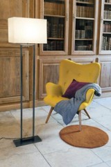Lampadaire abat-jour en lin gris LD64 - Lampadaire by Casadisagne