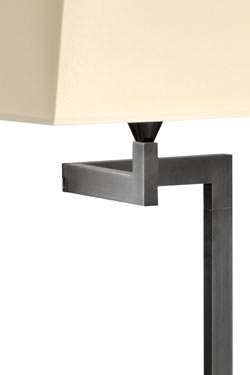 Lampadaire articulé noir métal patiné abat-jour écru LD59