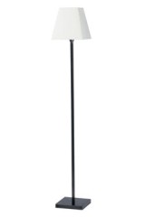 Lampadaire droit fin abat-jour blanc en pyramide et socle carré patine noire 135cm LD58 - Lampadaire by Casadisagne
