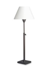 Lampe de table abat-jour blanc, pied télécospique bronze patiné L08 - Lampe de table by Casadisagne