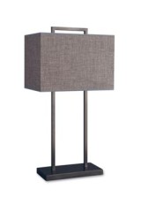 Lampe de table abat-jour rectangulaire gris patiné L75 - Lampe de table by Casadisagne