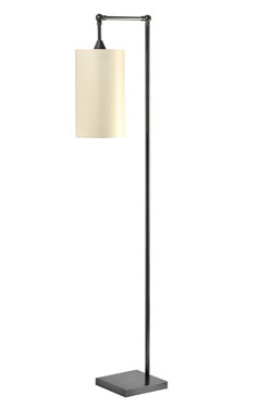 Liseuse articulée en potence abat-jour cylindre patinée noir LD32 - Lampadaire by Casadisagne