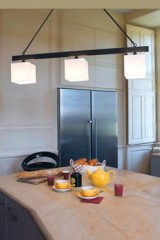 3 lights pendant square lamp shades, patinated bronze métal S14 - Pendants by Casadisagne