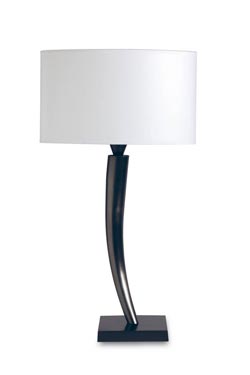 Classictable lamp cylindrical white shade curved foot L150 - Table lamps by Casadisagne