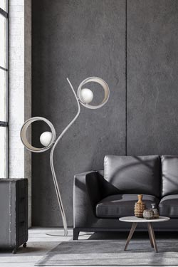 Okio Totem floor lamp chrome metallic glassware