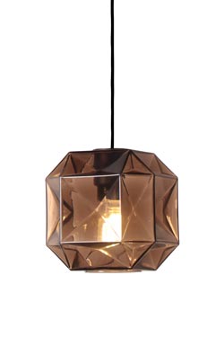 Senso geometric pendant in bronze finish glass - Pendants by Concept Verre