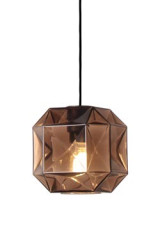 Senso suspension géométrique en verre finition bronze - Suspension by Concept Verre