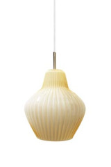 Serail suspension longue en verre plissé ivoire - Suspension by Concept Verre