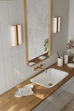 Applique de salle de bain en métal noir satiné Gamma