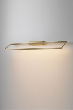 Applique LINK 725 rectangulaire en laiton satiné, éclairage LED 